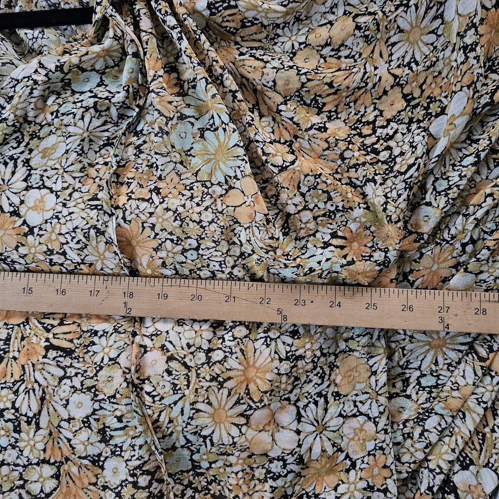 Free People Floral Long Sleeve Dress in Yellow and Black - Picture 9 of 10